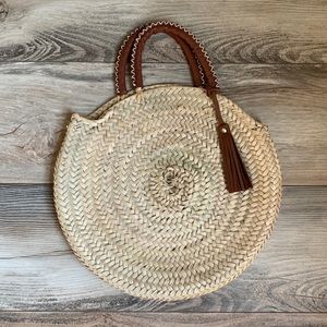 Moroccan straw purse